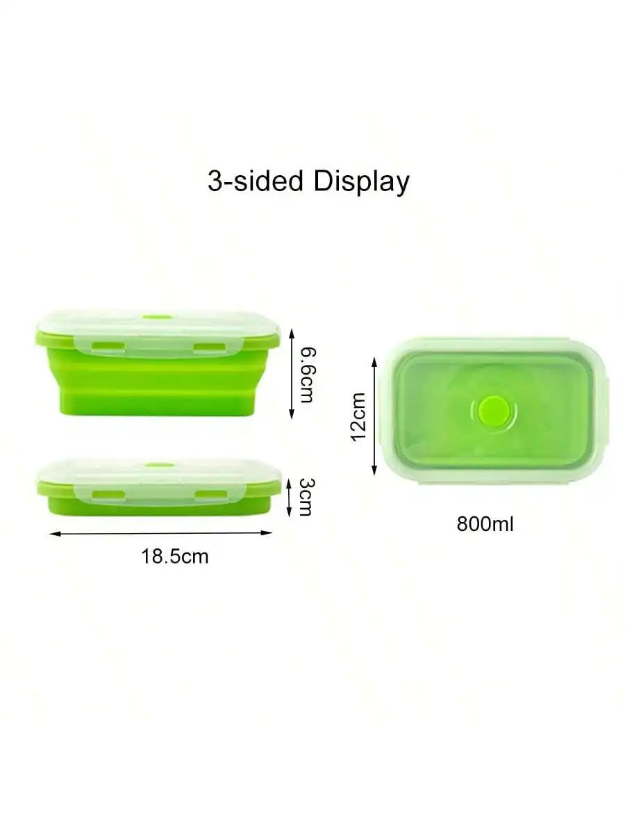 Foldable Silicone Lunch Box | Portable Thermal Food Container for Outdoor Picnic