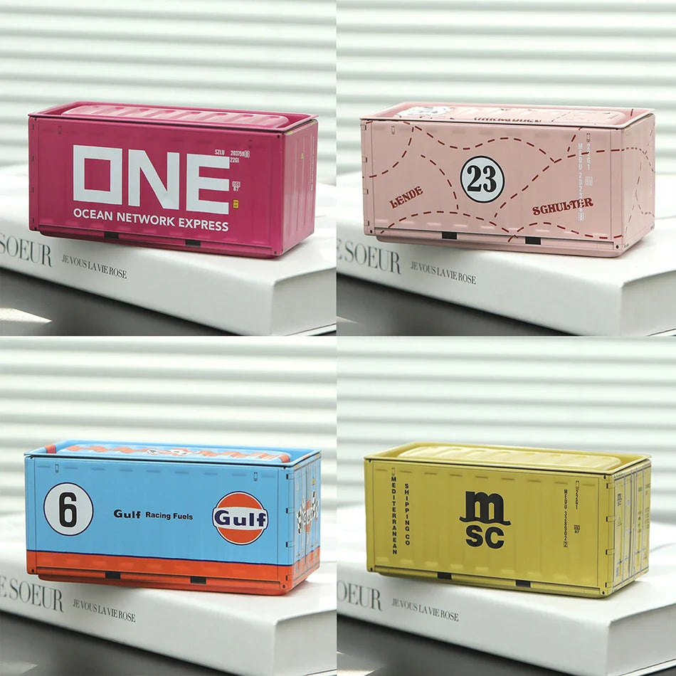 Lot de 4 mini boîtes de rangement en fer de style industriel rétro, décoration créative, objet de collection, mini conteneur de bureau, cadeaux miniatures