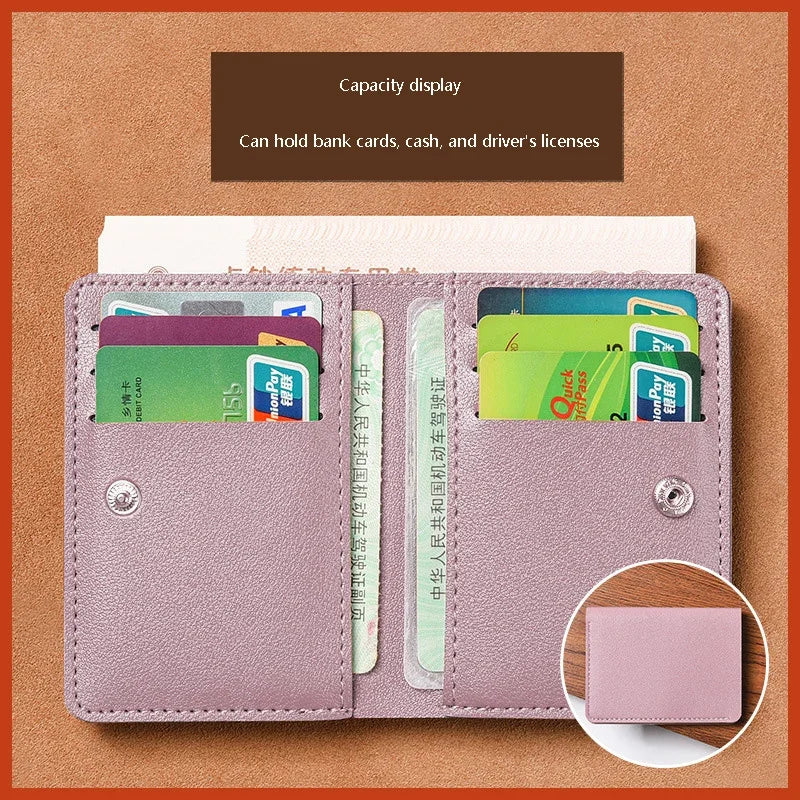 Mini Foldable Card Wallet | Unisex Soft Leather Driver's License Holder