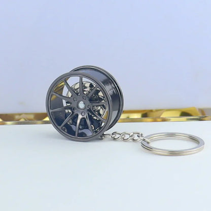 3D Car Tire Brake Disc Keychain | Fidget Toy Key Ring