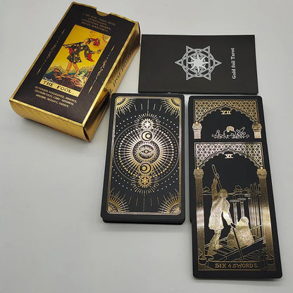 Cost Worthy Luxe Gold Foil Tarot Deck With Nice Plastic Package Board Game of Oracle Cards For Beginners