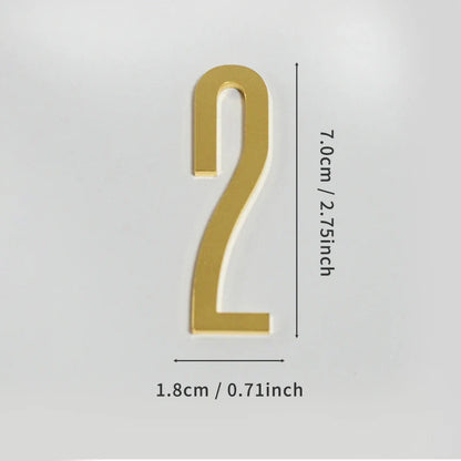 Golden Door Number with Magnets 7cm Metal House Number Apartment Door Number for Outdoor Hotel Home Mailbox Label