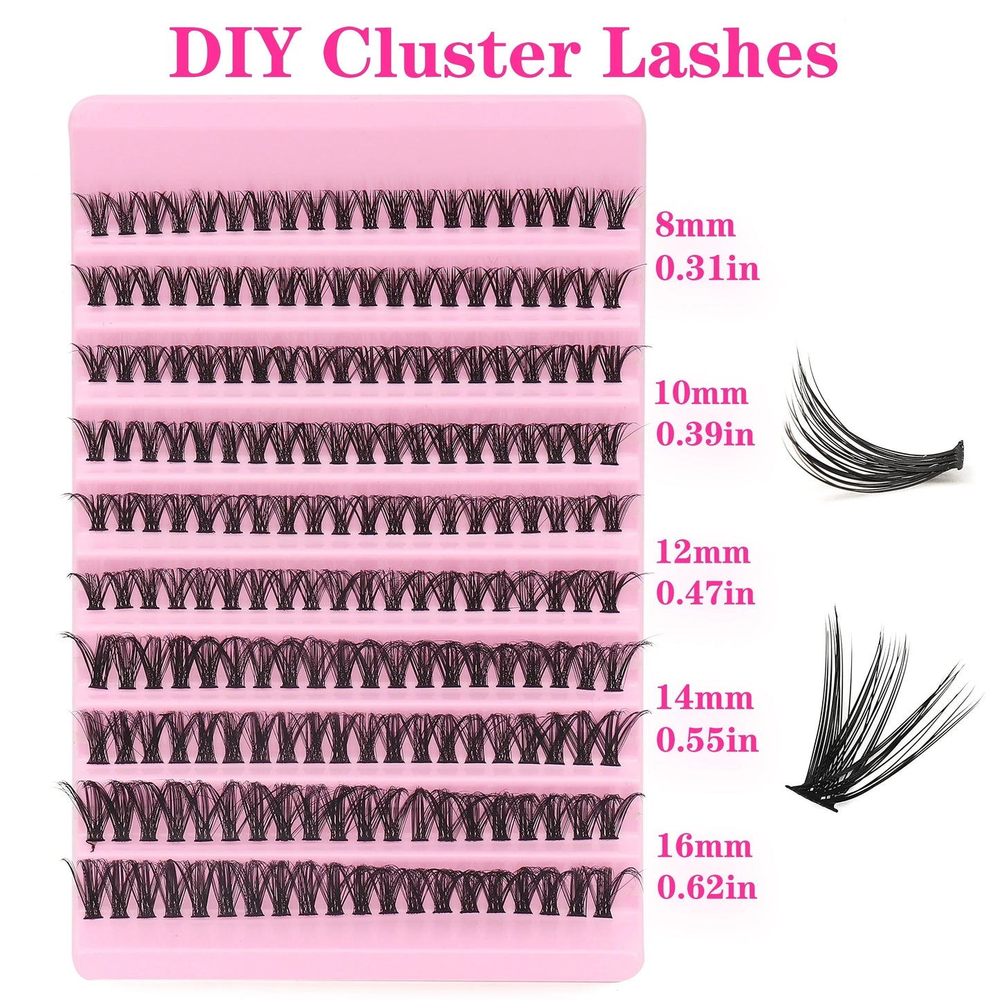 D-Curl Cluster Lashes Kit 200Pcs | DIY Natural Lash Extensions