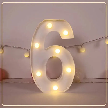21.8cm White LED Letter&Number Night Lights,Battery Powered Decoration Lights,Wall Lights For Wedding,Birthday,Party,Christmas