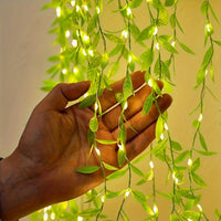 Willow Leaf Curtain String Lights | Battery Powered Decorative Fairy Lights