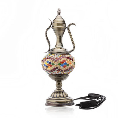 Turkish Mosaic Table Lamp Handcrafted Glass Vintage Mediterranean Romantic Bedside Light