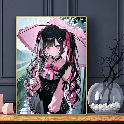 Cartel bonito de anime J-Jirai Kei, impresión artística de pared, impermeable, para hogar, sala de estar, dormitorio, bar, decoración estética
