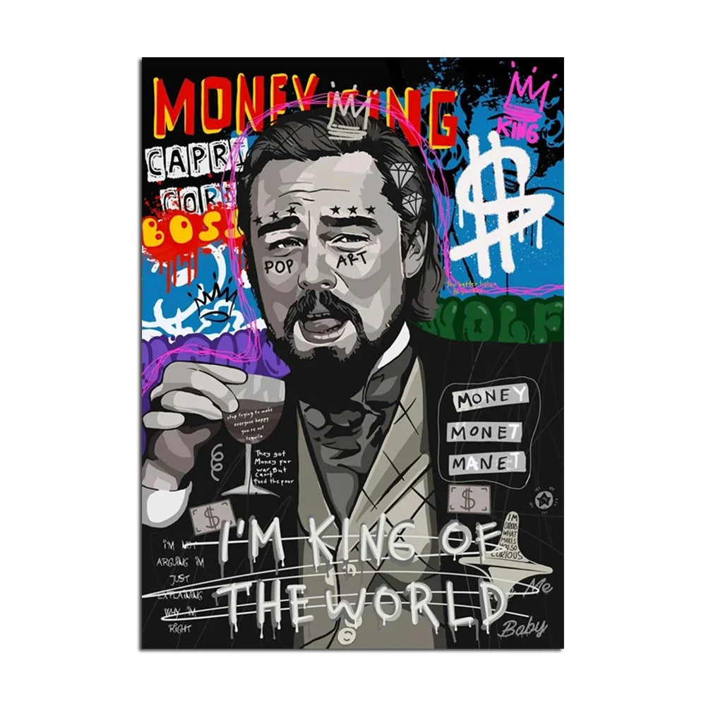 Toile murale abstraite classique Graffiti créatifs Le Grand Gatsby Impression sur toile Poster Salon Chambre Peinture décorative