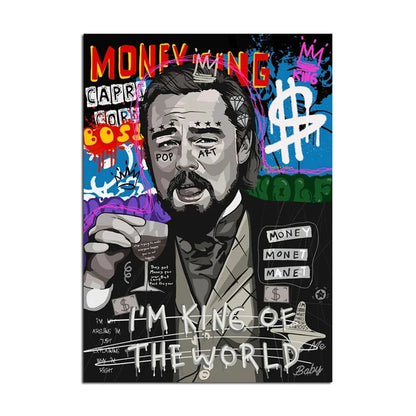 Toile murale abstraite classique Graffiti créatifs Le Grand Gatsby Impression sur toile Poster Salon Chambre Peinture décorative
