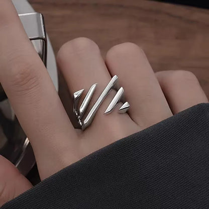 VENTFILLE 925 Sterling Silver Irregular Ring | Geometric Minimalist Jewelry for Women