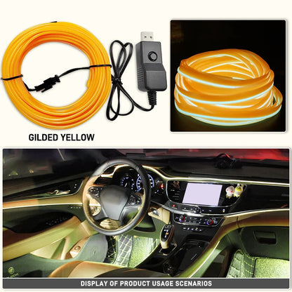 Car Interior EL Wire Neon Strips | Flexible LED Atmosphere Lamp