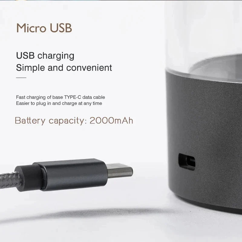 Lámpara de mesita de noche LED inalámbrica con un toque minimalista, regulable