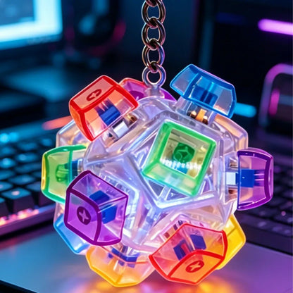 LED Light-Up Fidget Keychain | Clickable Stress Relief Desk Toy