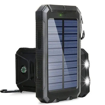 Solar Power Bank 20000mAh Portable Charger External Battery LED Light for Phones