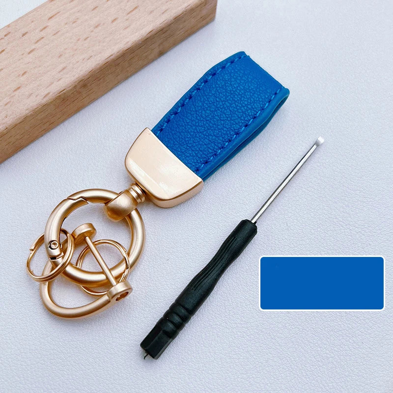 Luxury Suede Leather Flip Fur Keychain | Car Key Accessory