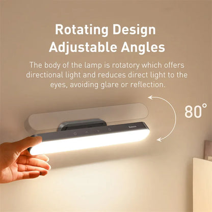 Magnetic Hanging Desk Lamp Rechargeable LED Stepless Dimming Study Work Light