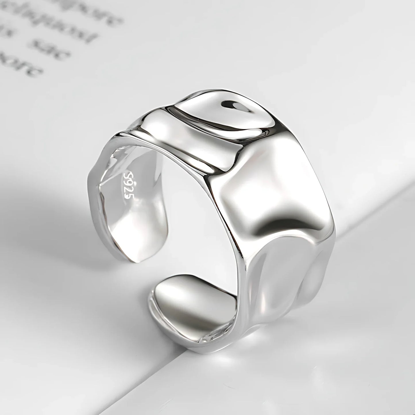 VENTFILLE 925 Sterling Silver Geometric Multilayer Round Bead Ring | Fashion Punk Temperament Jewelry