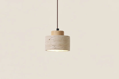 Japanese Wabi Sabi Stone Pendant Light – Modern Bedside Hanging Lamp for Bedroom