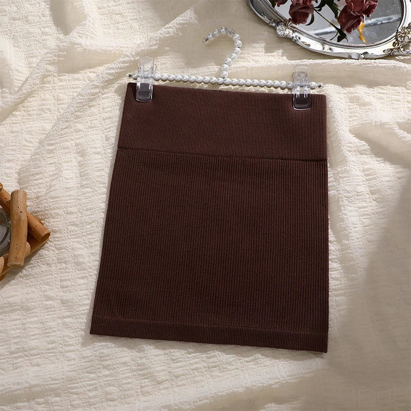 High Waist Knit Mini Skirt