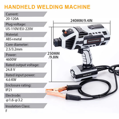 4600W Handheld Arc Welder Mini Portable Welding Machine Home DIY Euro 220V