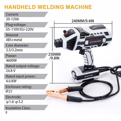 4600W Handheld Arc Welder Mini Portable Welding Machine Home DIY Euro 220V