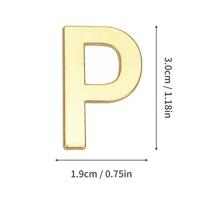 1 Pieza de metal autoadhesivo, número de casa, letras del alfabeto inglés para placa de puerta de apartamento, mesa, pegatinas de número de buzón de 3 x 2 cm