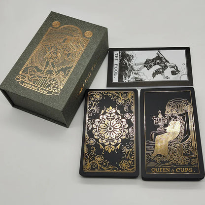 Fantastic 80 Pieces Silver foil Tarot Cards Waterproof PVC Quality With Flip Box As A Luxury Gift