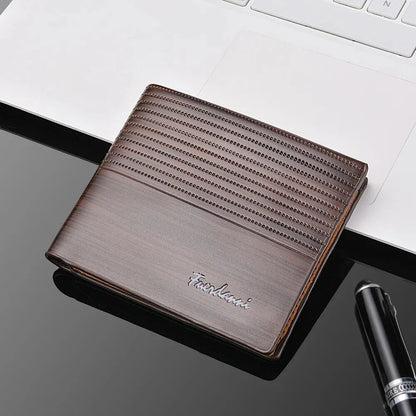Men's Slim PU Leather Wallet | Business Card Holder with Multiple Compartments