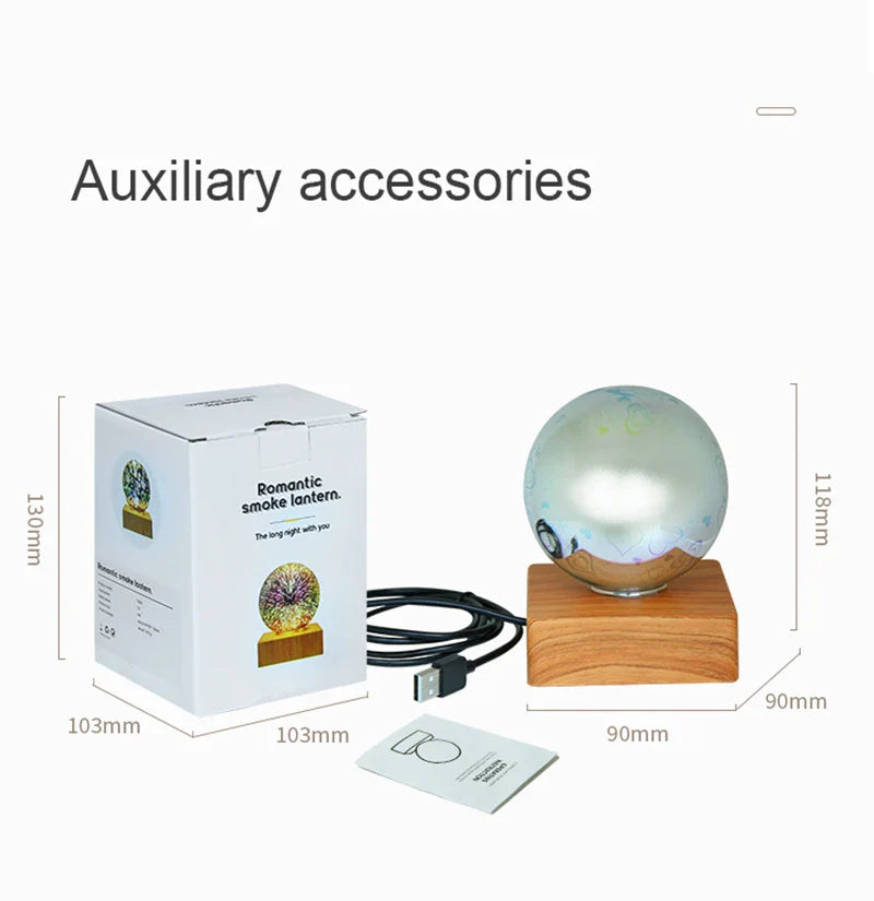 3D Firework LED Night Light | Starry Sky Glass Ball Table Lamp for Home Decor