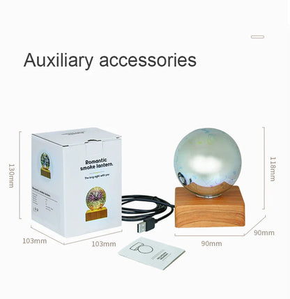 3D Firework LED Night Light | Starry Sky Glass Ball Table Lamp for Home Decor
