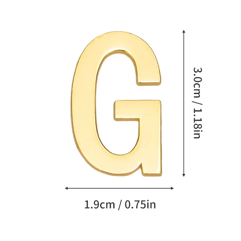 1 Pieza de metal autoadhesivo, número de casa, letras del alfabeto inglés para placa de puerta de apartamento, mesa, pegatinas de número de buzón de 3 x 2 cm