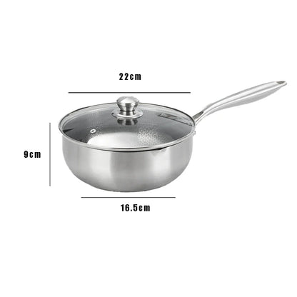Poêle à frire en acier inoxydable, cuisson de steak, nid d'abeille, antiadhésive, fond plat, wok, compatible induction, ustensile de cuisine universel