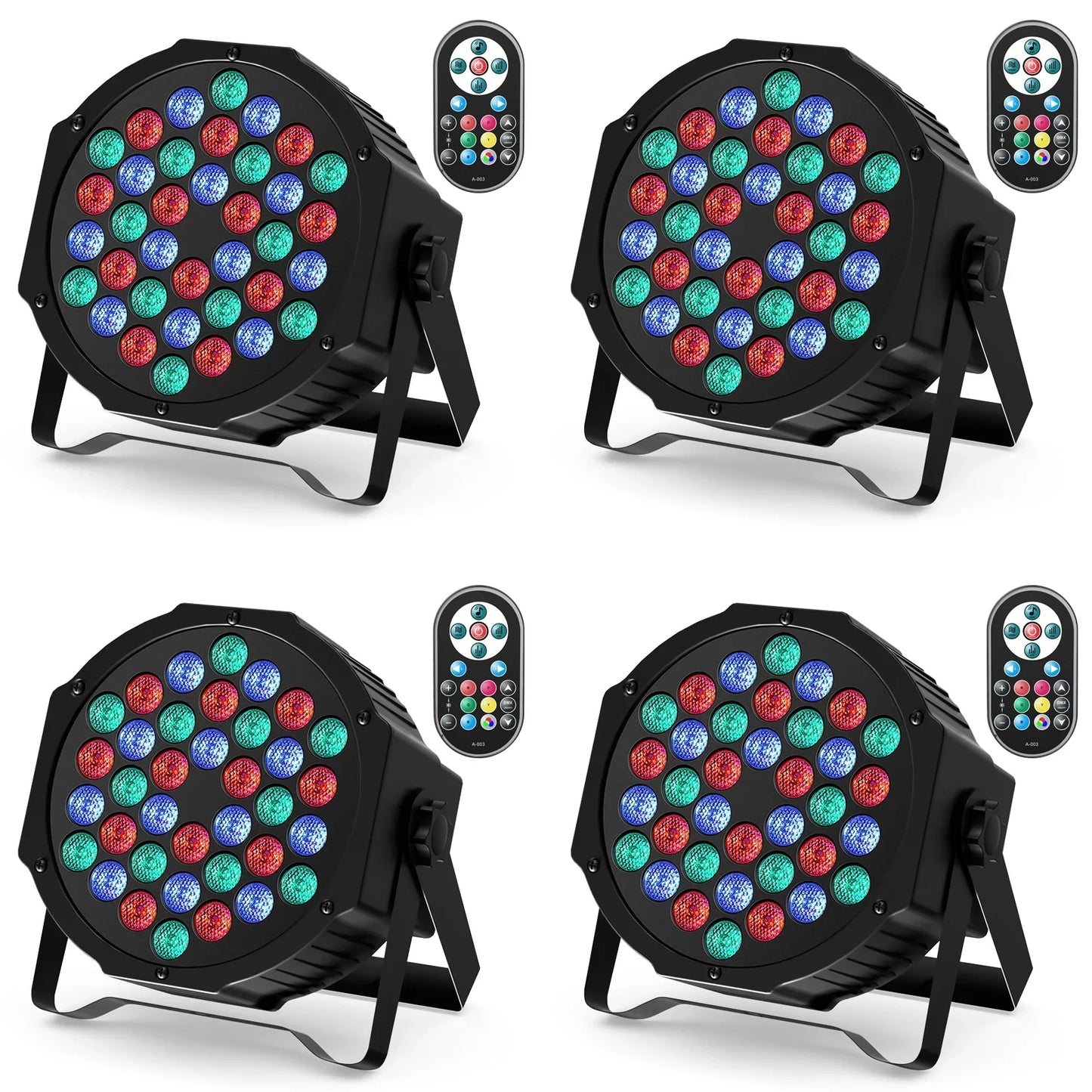 RGB Par Lights 36LED Stage Lighting – DMX512 Uplights for DJ, Party, Wedding Events