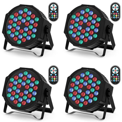 RGB Par Lights 36LED Stage Lighting – DMX512 Uplights for DJ, Party, Wedding Events