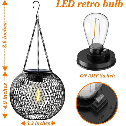 Ortiny Solar Lantern Outdoor – Waterproof Hanging Decorative Lights for Garden
