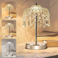 Light Luxury Crystal Table Lamp Bedroom Bedside European Retro Decorative Night Light Atmosphere Home Lighting Fixtures