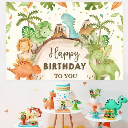 Fondo para fiesta de dinosaurios, decoraciones de fiesta de cumpleaños de dinosaurios para niños, decoración de baby shower para niños, suministros de fiesta de cumpleaños de la selva y safari