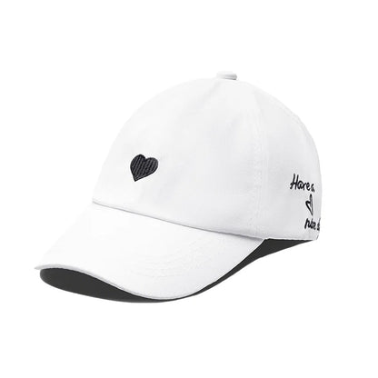 Sweet Heart Kids Girl Hat | Embroidery Cotton Ponytail Baseball Cap for Spring Summer 4-10Y