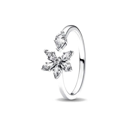 925 Sterling Silver Blue Green Heart Ring | Women's Wedding Band with Zircon