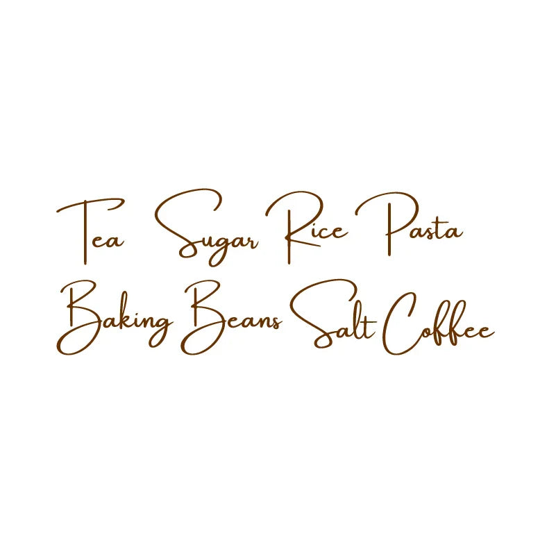 Kitchen Canister Labels Sticker Set | Waterproof Vinyl Decals for Tea Coffee Sugar