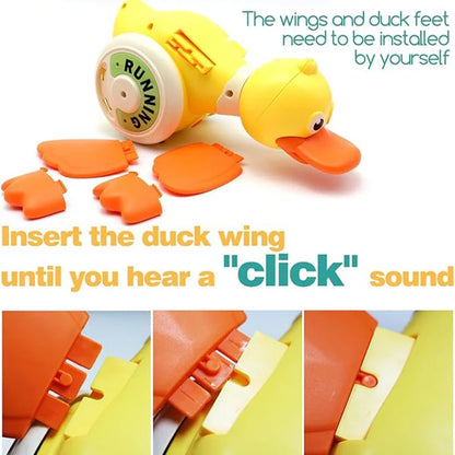 Kid Electric Rotating Duck Simulated Foraging Free Rotation Duck Sound&Light Music Tummy Time Toys Crawling Toys Educational Toy