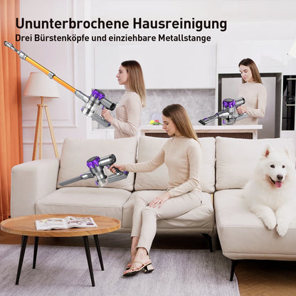 Cordless Vacuum Cleaner 30KPa Powerful Suction 55 Min Runtime Pet Hair