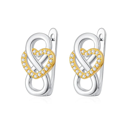 925 Silver Heart Butterfly Zircon Stud Earrings | Elegant Charm Jewelry Gift