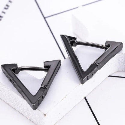 Punk Stainless Steel Stud Earrings Set | Unisex Hip Hop Piercing Jewelry