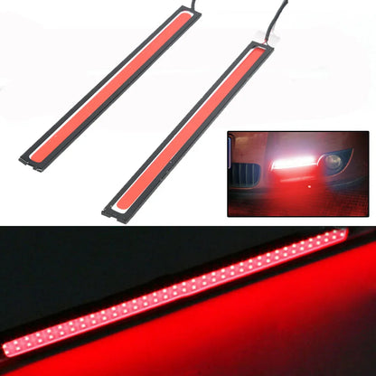 2Pcs 17cm COB Car Fog Light LED Strip Red | Waterproof 12V DRL Driving Lamp