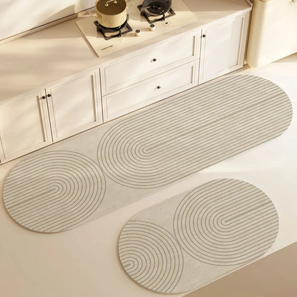VIKAMA1/2PCS Japanese Simple Wind Diatom Mud Mat Absorbent Quick Drying Long Kitchen Mat Toilet Bathroom Non-Slip Foot Mat