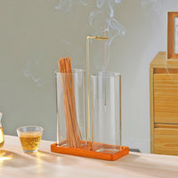2 in 1 Incense Holder Upside Down Glass Incense Holder for Sticks Anti-Ash Incense Burner with Ash Catcher & Incense Storage