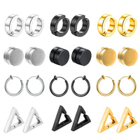 Gothic Hoop Earrings for Men and Women | Stainless Steel Clip-On Ear Cuffs