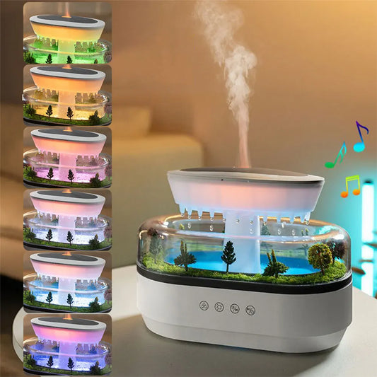 Cloud Rain Humidifier Rainfall Aromatherapy Diffuser with 7 Color Light for Home