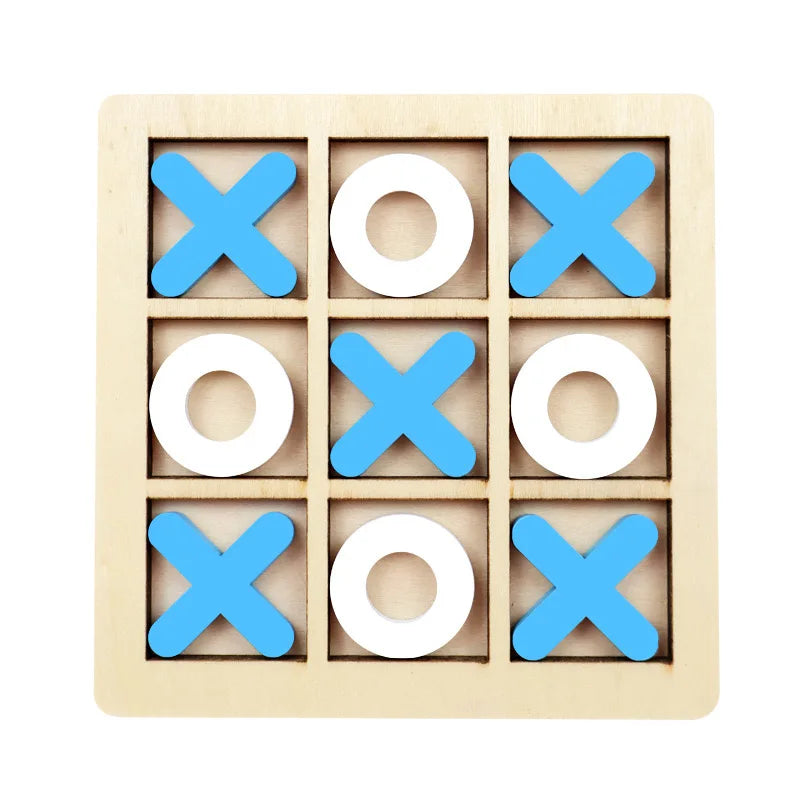 Juego de puzle de tic-tac-toe de madera para dos jugadores, juego de mesa interactivo de lógica y estrategia, regalo de cumpleaños para fiestas familiares para niños y niñas